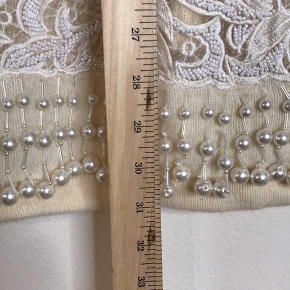 Fully fashion wool and rabbit blend pearl embellished pullover ladies sweater - Picture 9 of 12